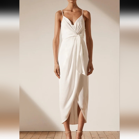 Shonajoy LUXE TIE FRONT COCKTAIL DRESS - IVORY - Picture 4 of 12